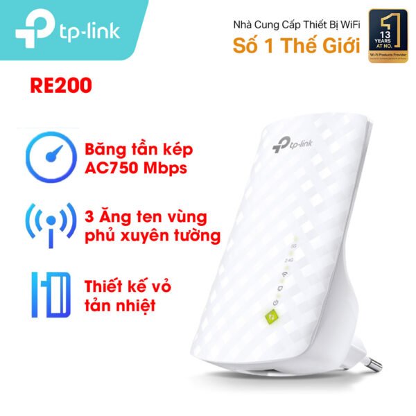 Bộ mở rộng sóng Wifi TP-Link RE200 Chuẩn AC 750Mbps