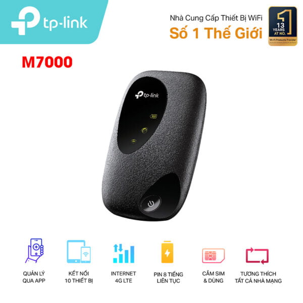 Bộ phát Wifi di động TP-Link M7000 4G LTE 150Mbps