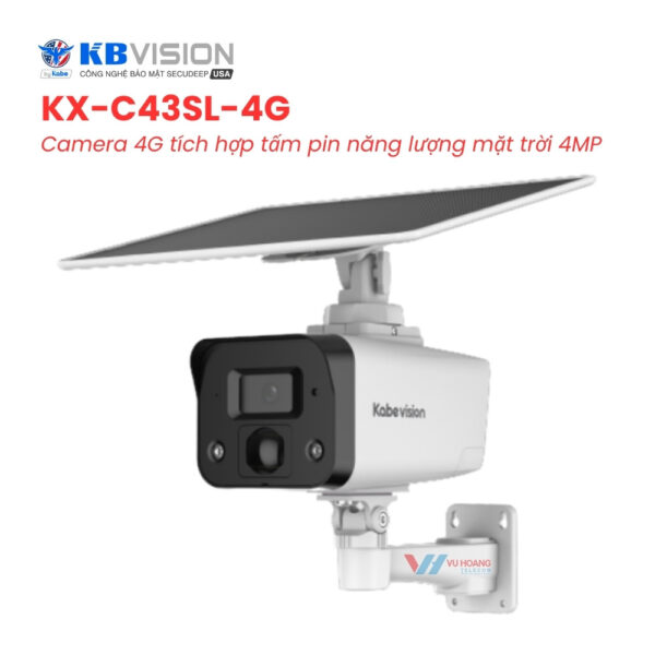 Camera 4G tích hợp tấm pin năng lượng mặt trời 4MP KBVISION KX-C43SL-4G