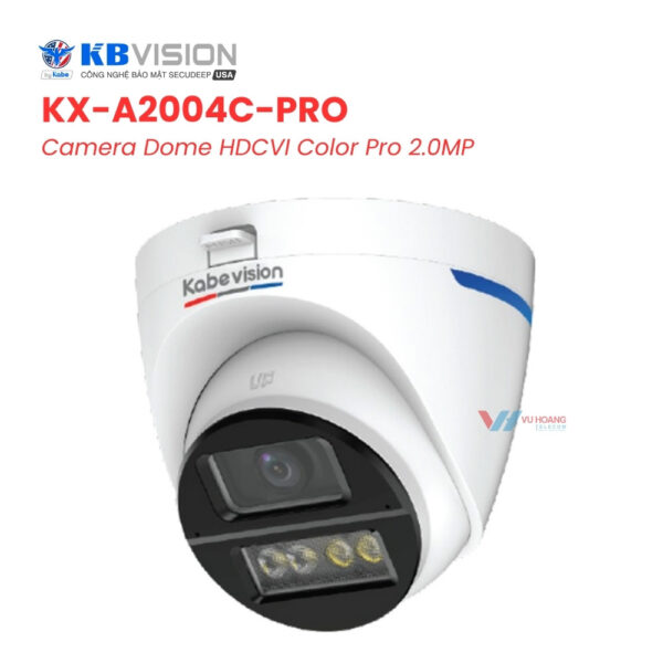 Camera Dome HDCVI Color Pro 2.0MP KBVISION KX-A2004C-PRO