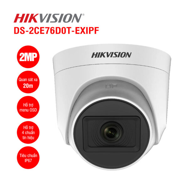 Camera HDTVI 2MP HIKVISION DS-2CE76D0T-EXIPF