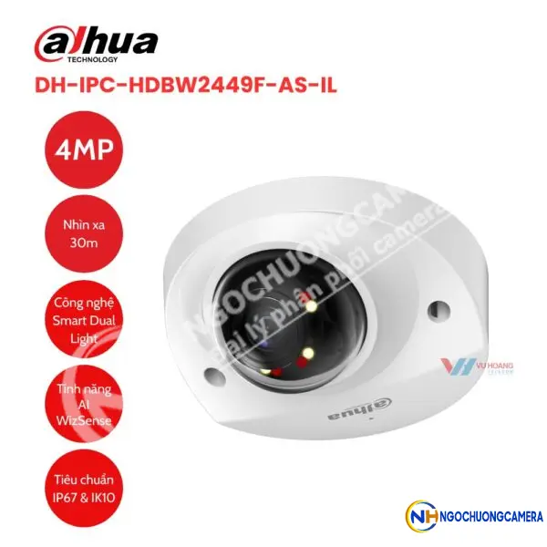 Camera IP 4MP DAHUA DH-IPC-HDBW2449F-AS-IL