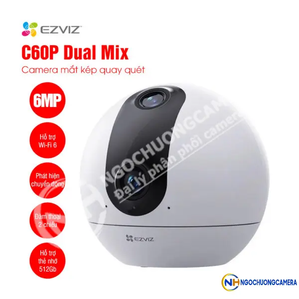 Camera mắt kép quay quét EZVIZ C60P 2K+ Dual Mix