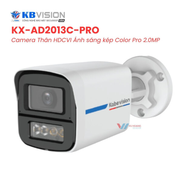 Camera Thân HDCVI Ánh sáng kép Color Pro 2MP KBVISION KX-AD2013C-PRO