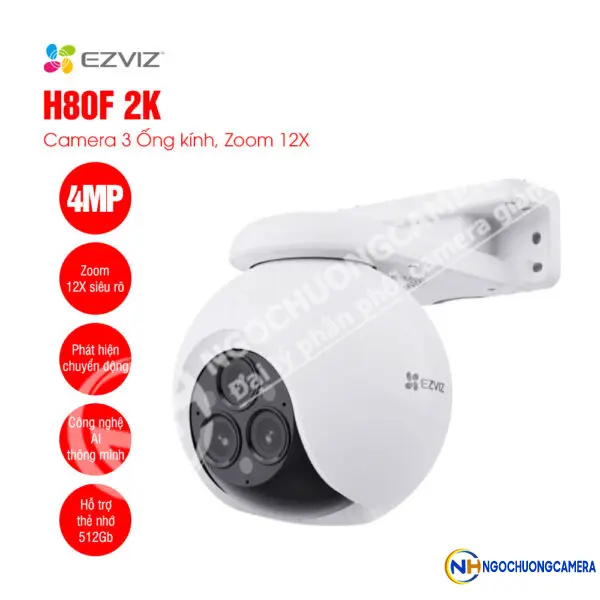 Camera WiFi 3 ống kính EZVIZ H80F (4MP+4MP+4MP)