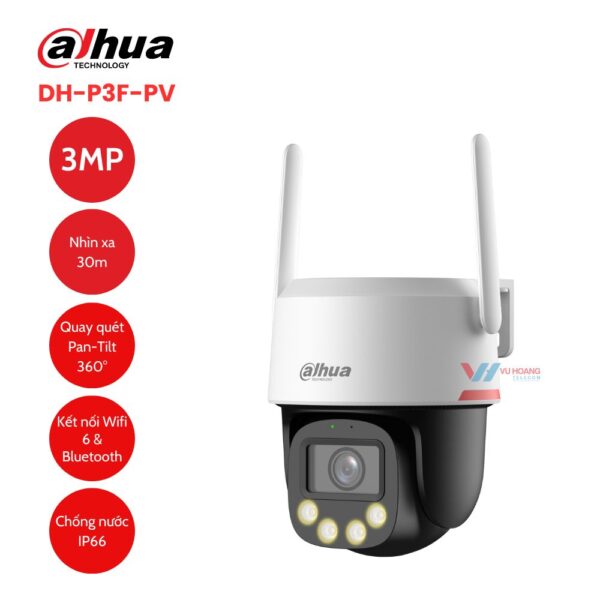 Camera Wifi 3MP WizColor PT Dahua DH-P3F-PV