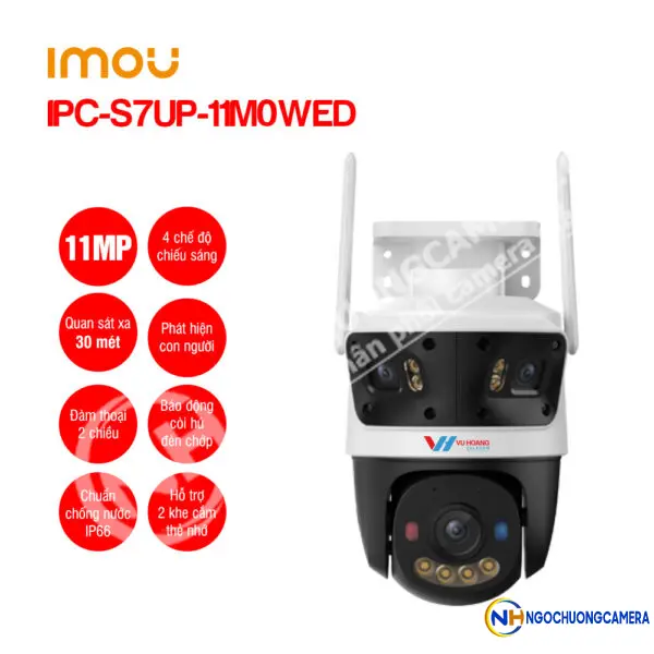 Camera Wifi IMOU Cruiser Triple 11MP IPC-S7UP-11M0WED [3 ống kính, ngoài trời]