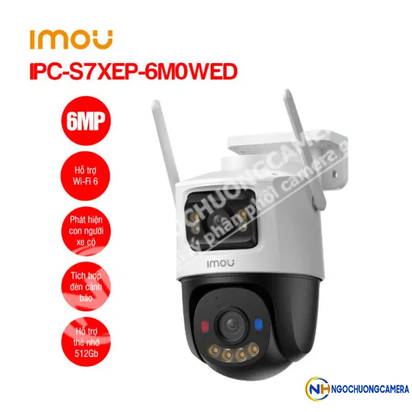 Camera Wifi ngoài trời 6MP iMOU IPC-S7XEP-6M0WED [2 ống kính, quay quét]
