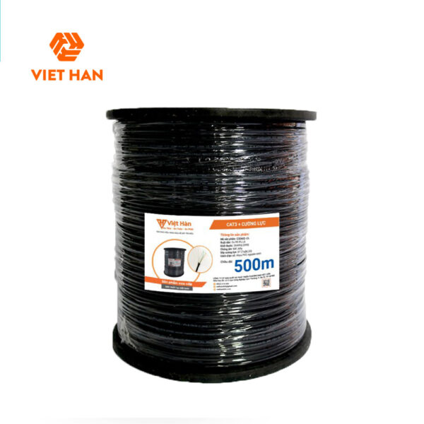 Cáp điện thoại 500m Việt Hàn CAT3 26AWG + Cường lực HDPE