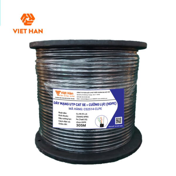 Cáp mạng 305m Việt Hàn CAT.5E UTP 25AWG HDPE + Cường lực