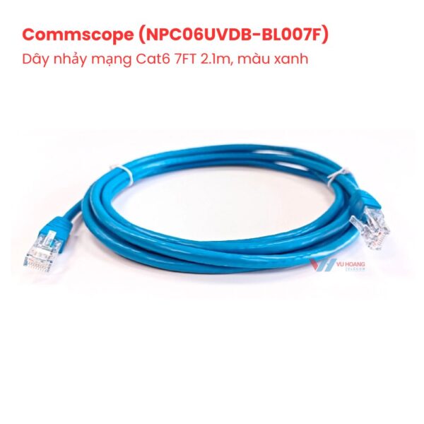 Dây nhảy mạng Cat6 7FT 2.1m, màu xanh AMP/Commscope NPC06UVDB-BL007F