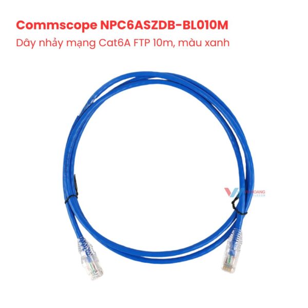 Dây nhảy mạng Cat6A FTP 10m, màu xanh AMP/Commscope NPC6ASZDB-BL010M