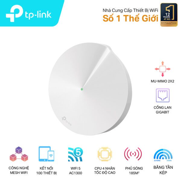 Hệ thống Wi-Fi Mesh cho Gia đình AC1300 TP-LINK Deco M5(1-Pack)