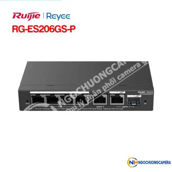 Layer 2 Smart Managed PoE Switch 6 Cổng RUIJIE REEYE RG-ES206GS-P