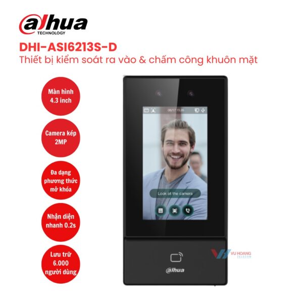 Máy chấm công khuôn mặt DAHUA DHI-ASI6213S-D