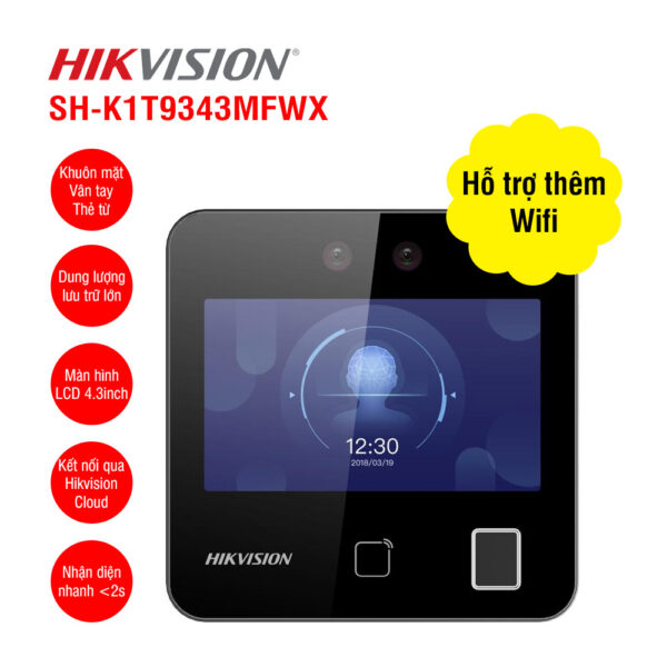 Máy chấm công khuôn mặt HIKVISION SH-K1T9343MFWX