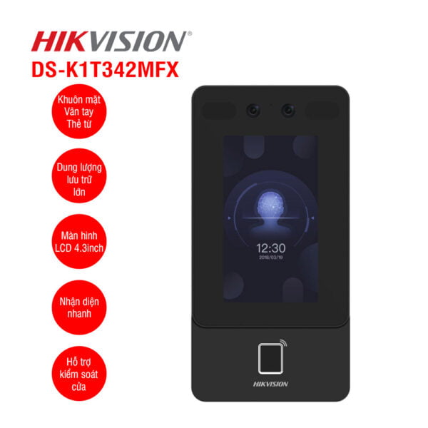 Máy chấm công nhận diện khuôn mặt HIKVISION DS-K1T342MFX