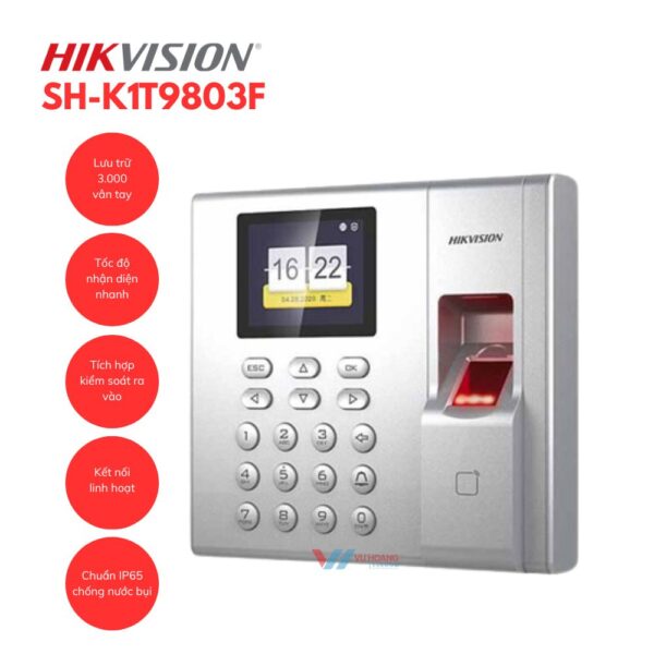 Máy chấm công vân tay HIKVISION SH-K1T9803F