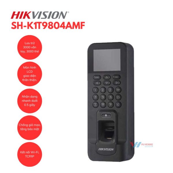 Máy chấm công vân tay, thẻ HIKVISION SH-K1T9804AMF