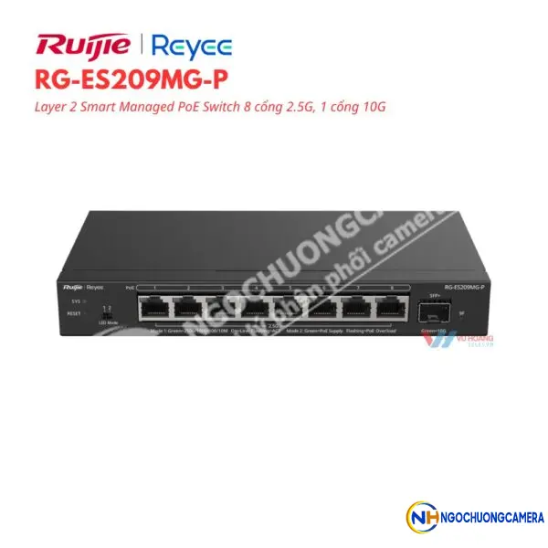 Smart Managed PoE Switch 8 cổng Reyee RG-ES209MG-P