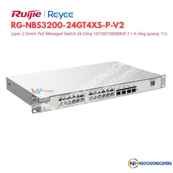 Smart PoE Managed Switch 24 Cổng Reyee RG-NBS3200-24GT4XS-P-V2