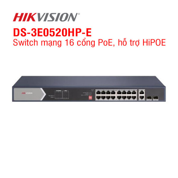 Switch mạng 16 cổng PoE HIKVISION DS-3E0520HP-E