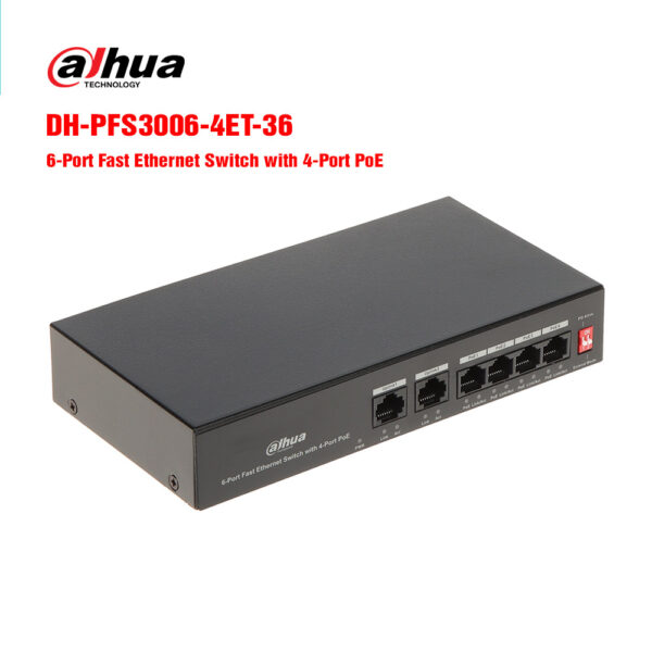 Switch POE 6 cổng tốc độ cao DAHUA DH-PFS3006-4ET-36