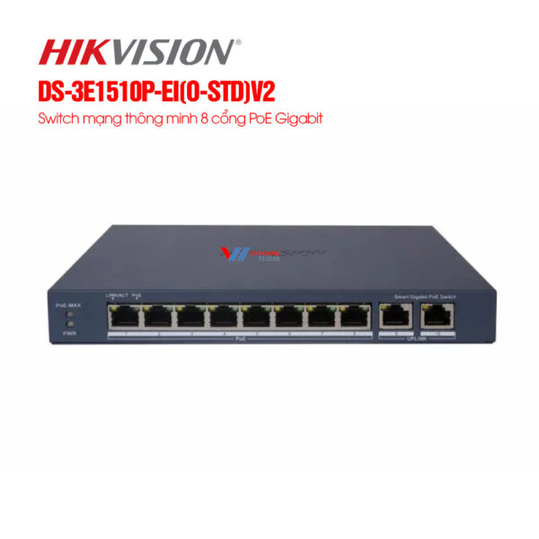 Switch PoE 8 cổng Hikvision DS-3E1510P-EI(O-STD)V2
