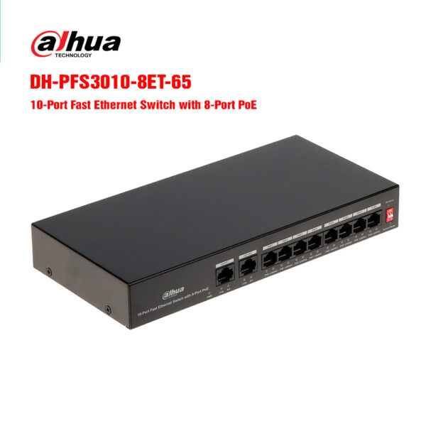Switch PoE 8 port DAHUA DH-PFS3010-8ET-65 tốc độ nhanh